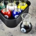 Thumbnail 1 - Pool Shot Glasses Set of 6 with Rack Tray