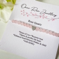 Thumbnail 1 - Handmade Beaded Rose Quartz and Sterling Silver Heart Bracelet