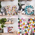 Thumbnail 1 - Large Handmade Personalised Pom Pom Filled Wooden Initial