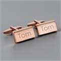 Thumbnail 1 - Personalised Rose Gold Plated Cufflinks