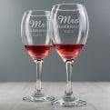 Thumbnail 3 - Personalised Mr & Mrs Wine Glass Set