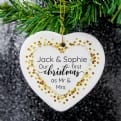 Thumbnail 2 - Personalised First Christmas as Mr and Mrs Ceramic Decoration