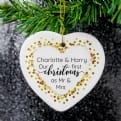 Thumbnail 3 - Personalised First Christmas as Mr and Mrs Ceramic Decoration