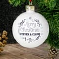 Thumbnail 2 - Personalised White Christmas Tree Bauble