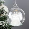 Thumbnail 1 - Personalised Christmas Message LED Angel Bauble