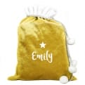 Thumbnail 2 - Personalised Name Only Gold Luxury Pom Pom Sack