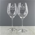 Thumbnail 1 - Mr & Mrs Personalised Hand Cut Wine Glasses