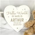 Thumbnail 1 - Personalised Hello World Large Wooden Heart Decoration