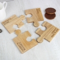 Thumbnail 3 - Personalised Sets of 4 Jigsaw Piece Drink Coasters