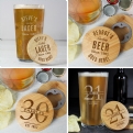 Thumbnail 1 - Personalised Pint Glass & Bamboo Bottle Opener Coaster Sets