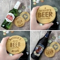 Thumbnail 1 - Personalised Bamboo Bottle Opener Coaster & Beer/Ale Sets