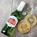 Thumbnail 3 - Personalised Bamboo Bottle Opener Coaster & Beer/Ale Sets