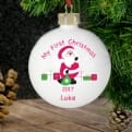 Thumbnail 3 - Personalised Babies First Christmas Bauble