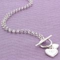 Thumbnail 6 - Sterling Silver Engraved Heart Necklace
