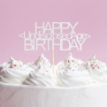 Thumbnail 2 - Handmade Happy Undisclosed Age Birthday Cake Topper