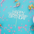Thumbnail 3 - Handmade Happy Undisclosed Age Birthday Cake Topper