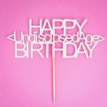 Thumbnail 5 - Handmade Happy Undisclosed Age Birthday Cake Topper