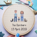 Thumbnail 1 - Hand Stitched Personalised Family Portraits