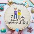 Thumbnail 6 - Hand Stitched Personalised Family Portraits