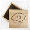 Thumbnail 4 - Personalised Name in Cloud Oak Photo Keepsake Box