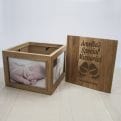 Thumbnail 2 - Personalised Baby Girl Shoes Oak Photo Keepsake Box