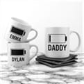 Thumbnail 3 - Personalised Daddy & Me Low Battery Mug Sets