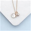 Thumbnail 6 - Personalised Rose Gold Initial Necklace with Mother of Pearl and Crystal Charms