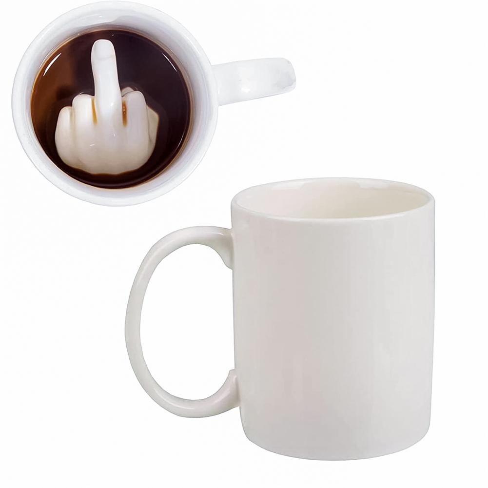 13Square White Up Yours Mug