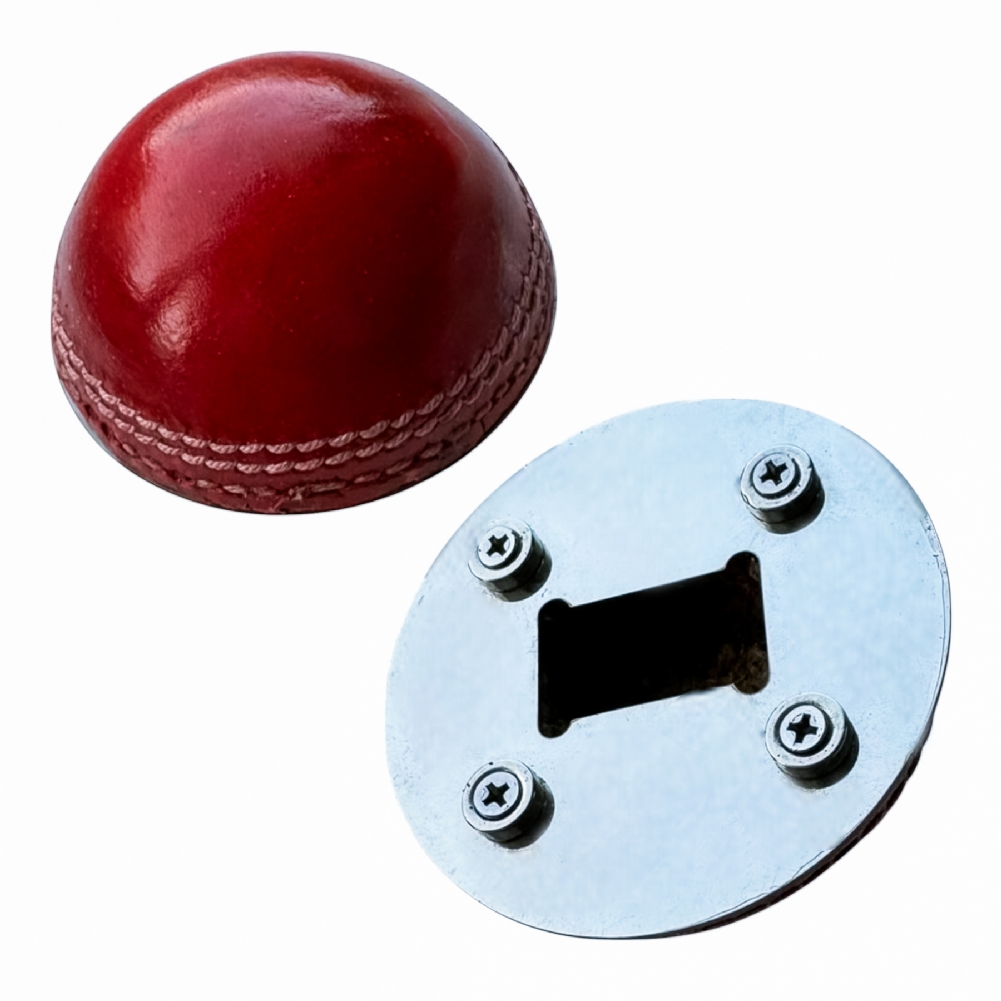 13Square Half Cricket Ball Bottle Opener