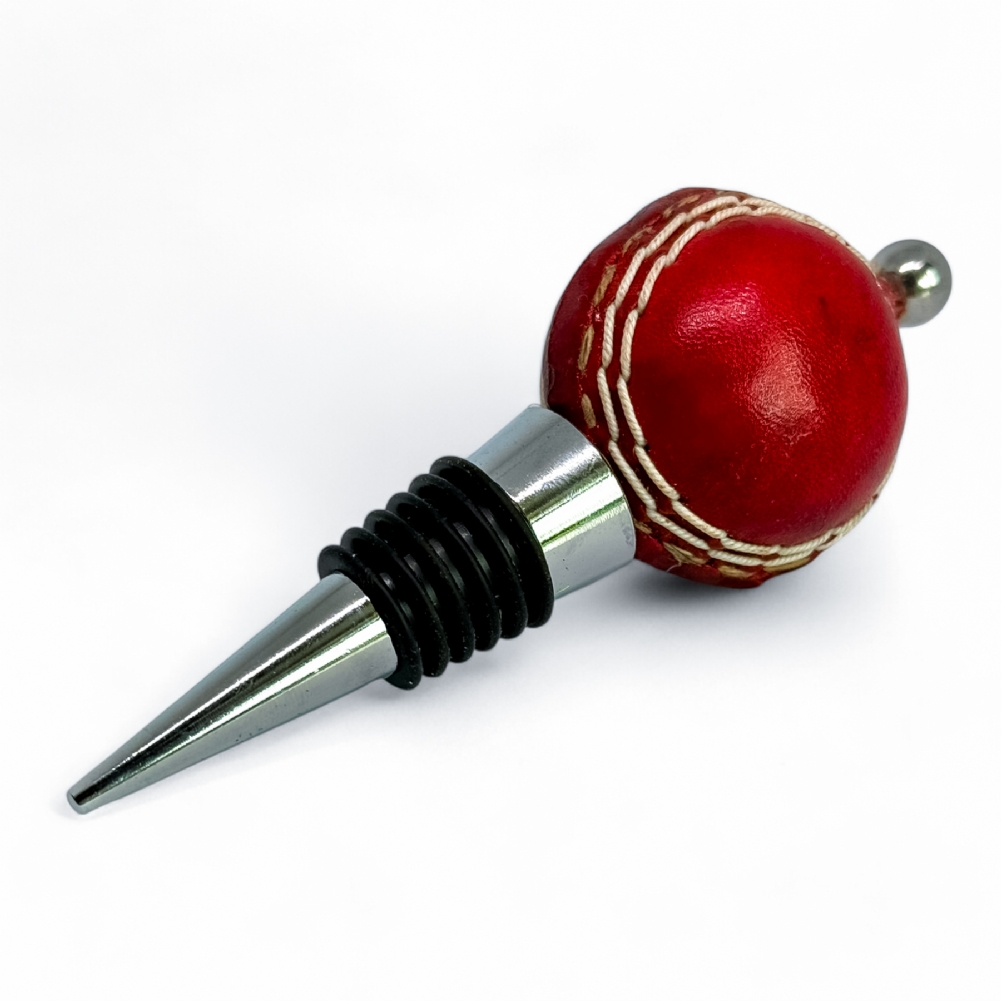 13Square Real Leather Mini Cricket Ball Wine Stopper