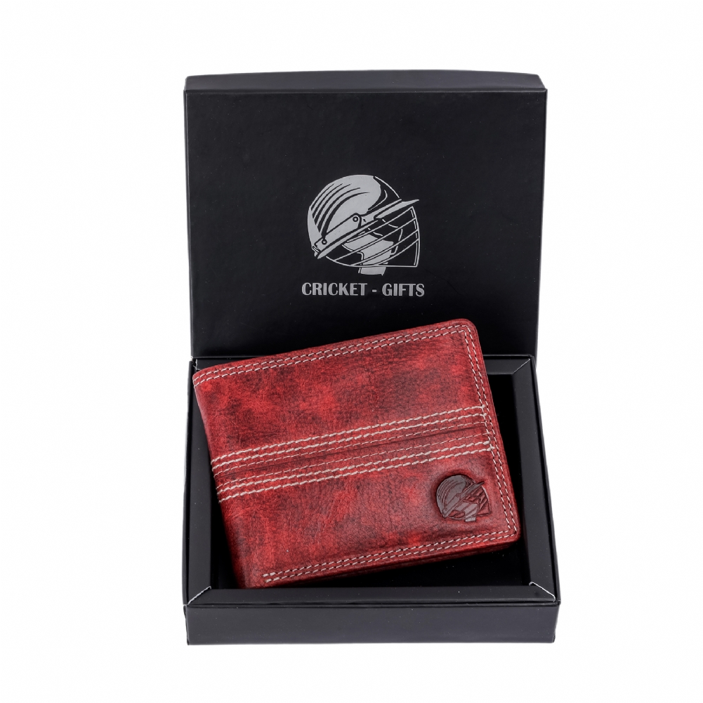 Cricket Buffalo Red Leather Wallet with RFID Protection Cricket Buffalo Red Leather Wallet with RFID Protection