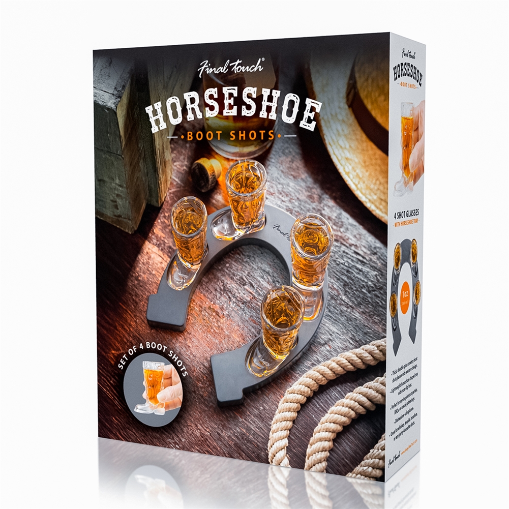 13Square Wild West Horseshoe Boot Shot Gift Set