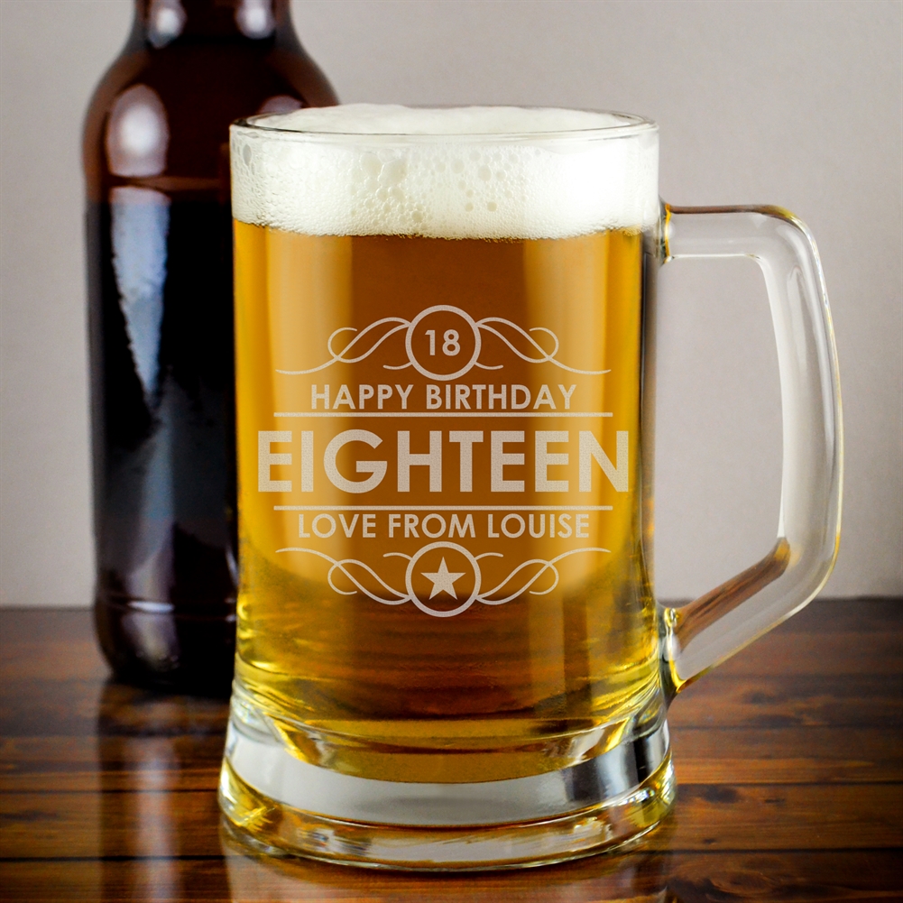Personalised Memento Co Personalised 18Th Birthday Glass Tankard