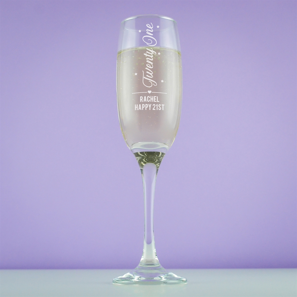 Personalised Memento Co Personalised 21St Birthday Prosecco Glass