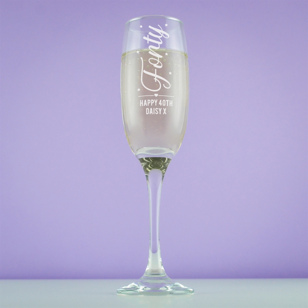 Personalised Memento Co Personalised 40Th Birthday Prosecco Glass