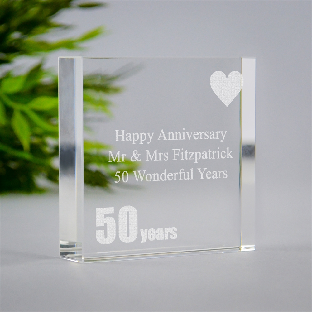 Personalised Memento Co Golden Personalised 50Th Anniversary Keepsake