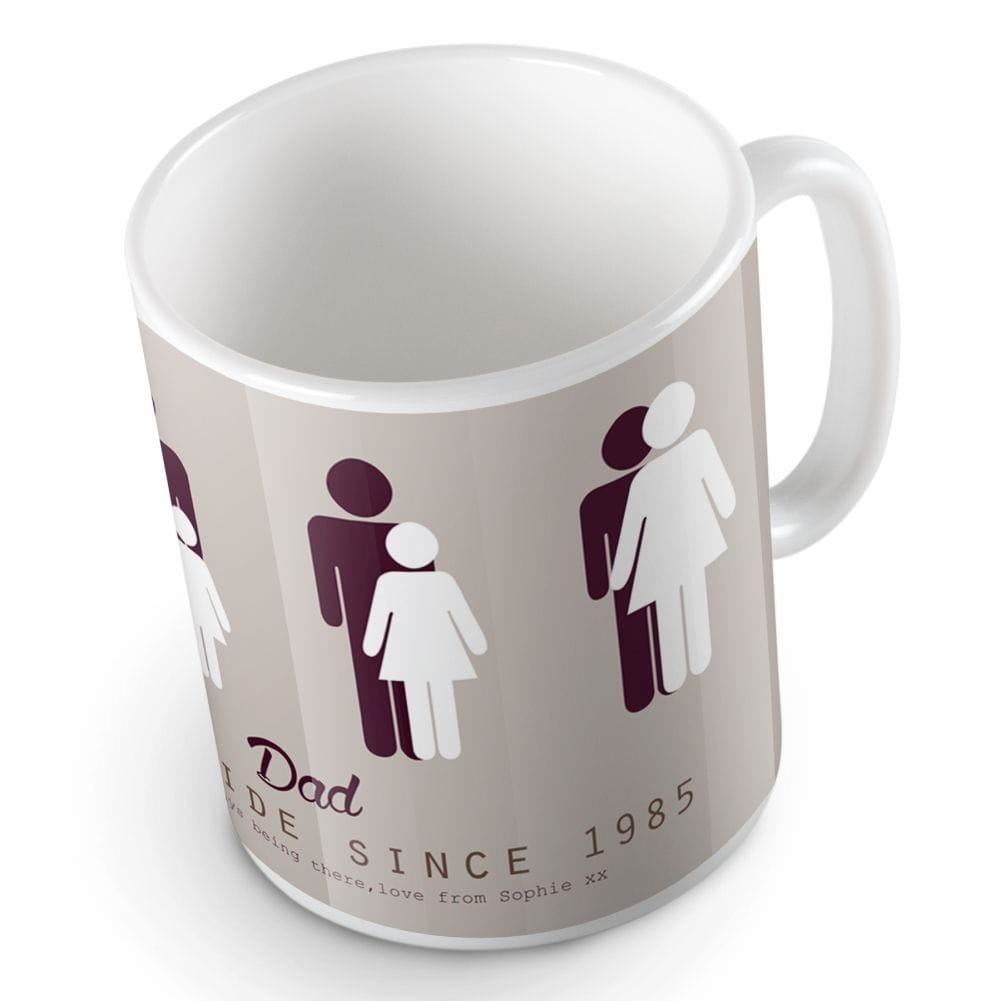 Fmad Pmc Blue/Grey Personalised 'Dad By My Side' Mug