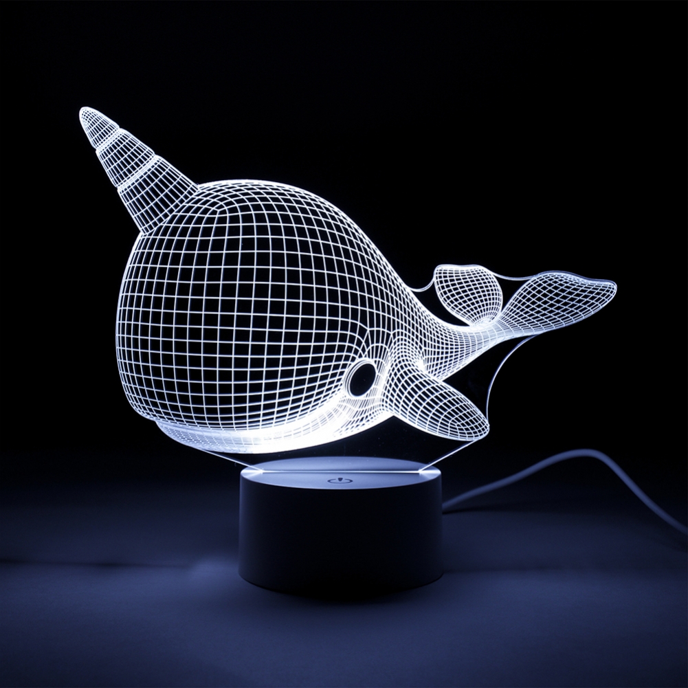 Addcore Ltd Light/Green Optical Illusion Colour Changing 3D Lamps With Touch Control (Narwhal)