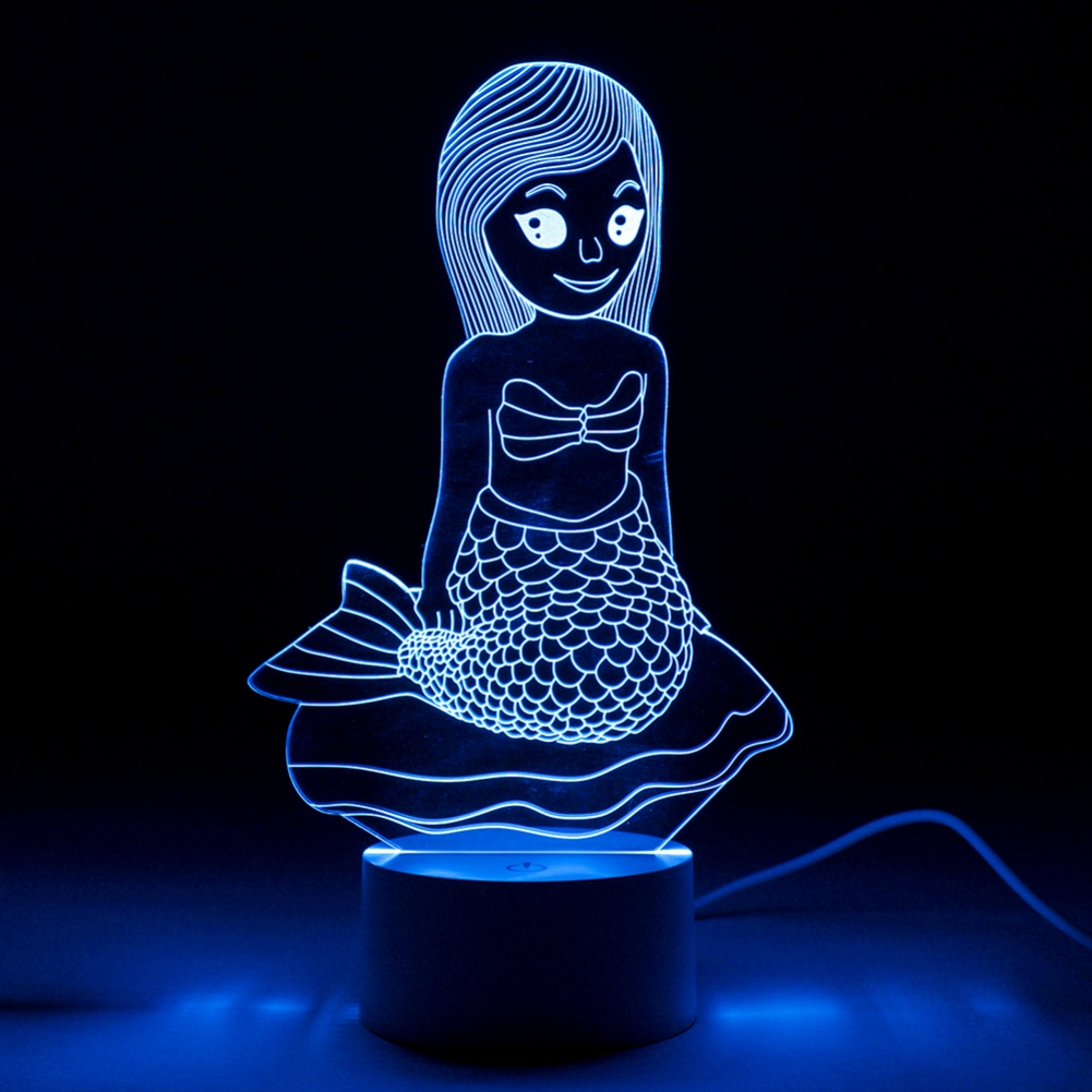 Addcore Ltd Light/Green Optical Illusion Colour Changing 3D Lamps With Touch Control (Mermaid)