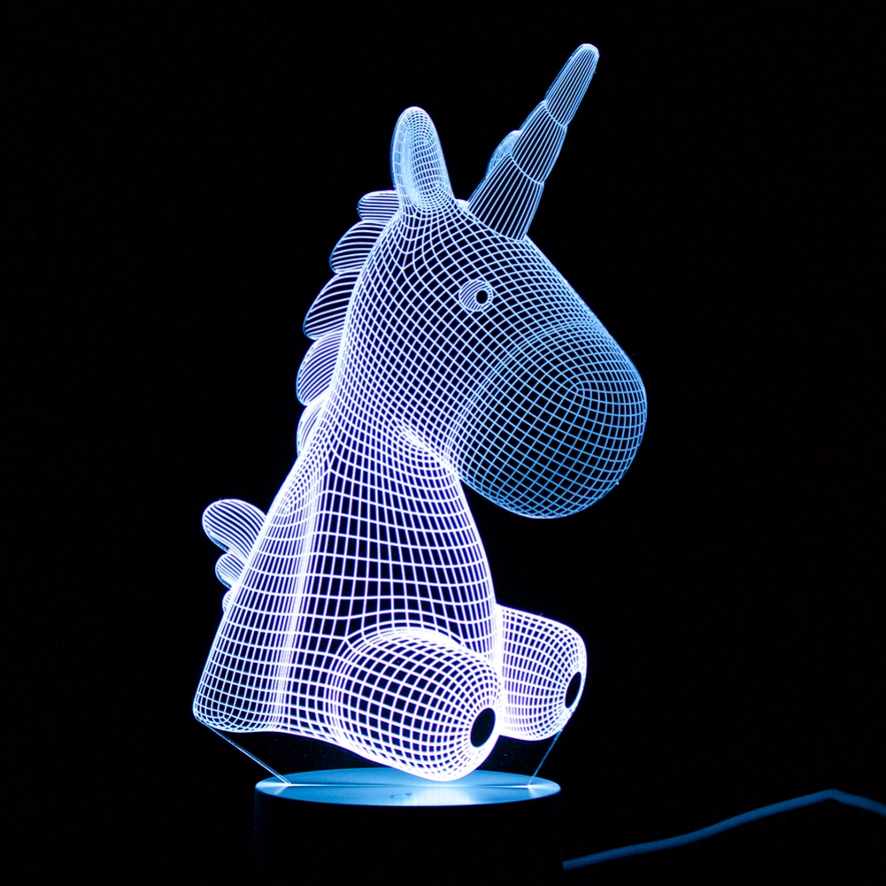 Addcore Ltd Light/Green Optical Illusion Colour Changing 3D Lamps With Touch Control (Unicorn)