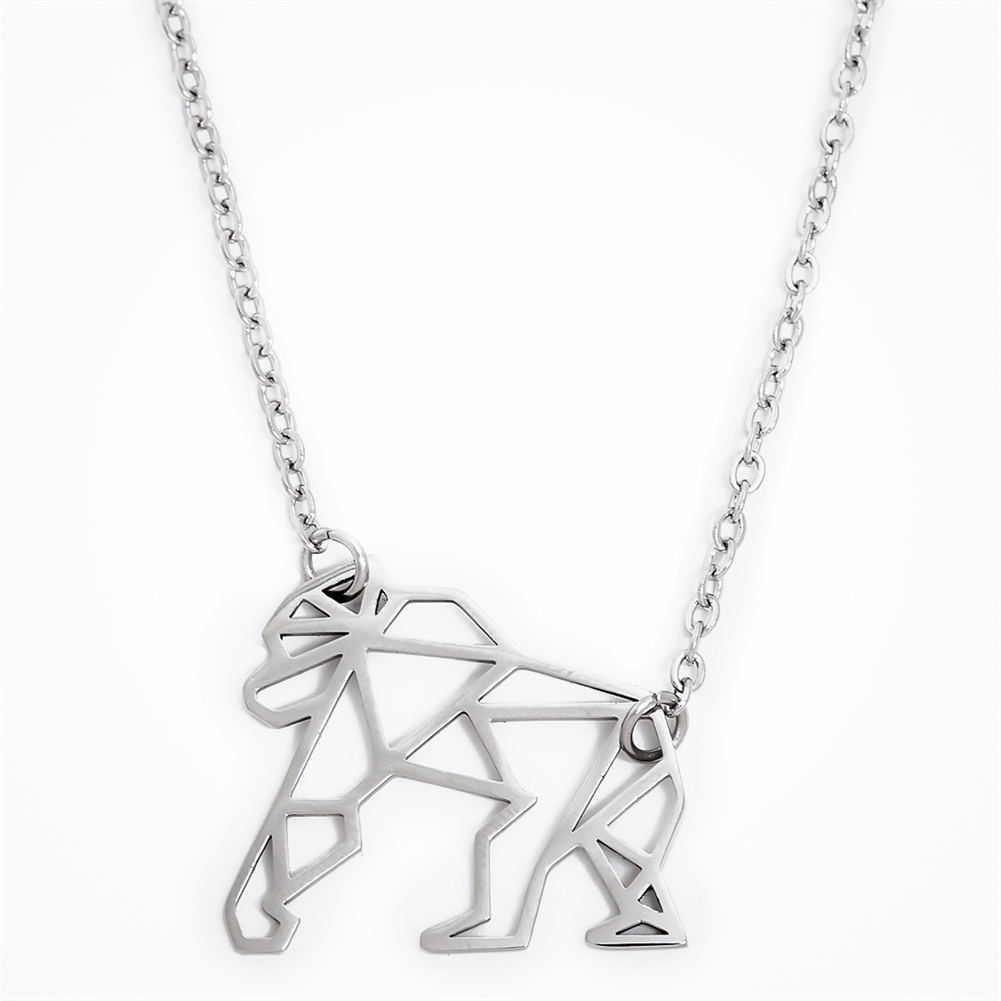 Annie Oak Gold/Silver Geometric Animal Necklaces (Gorilla)