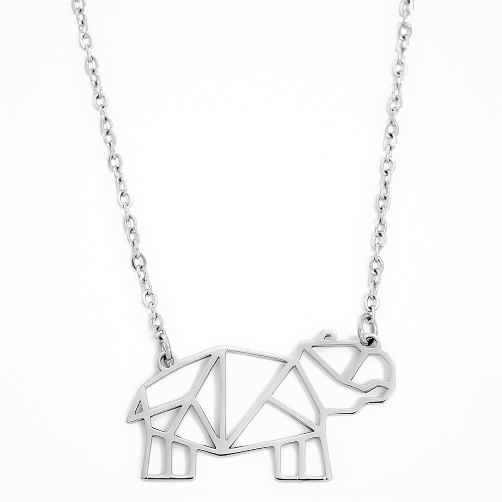 Annie Oak Gold/Silver Geometric Animal Necklaces (Hippo)