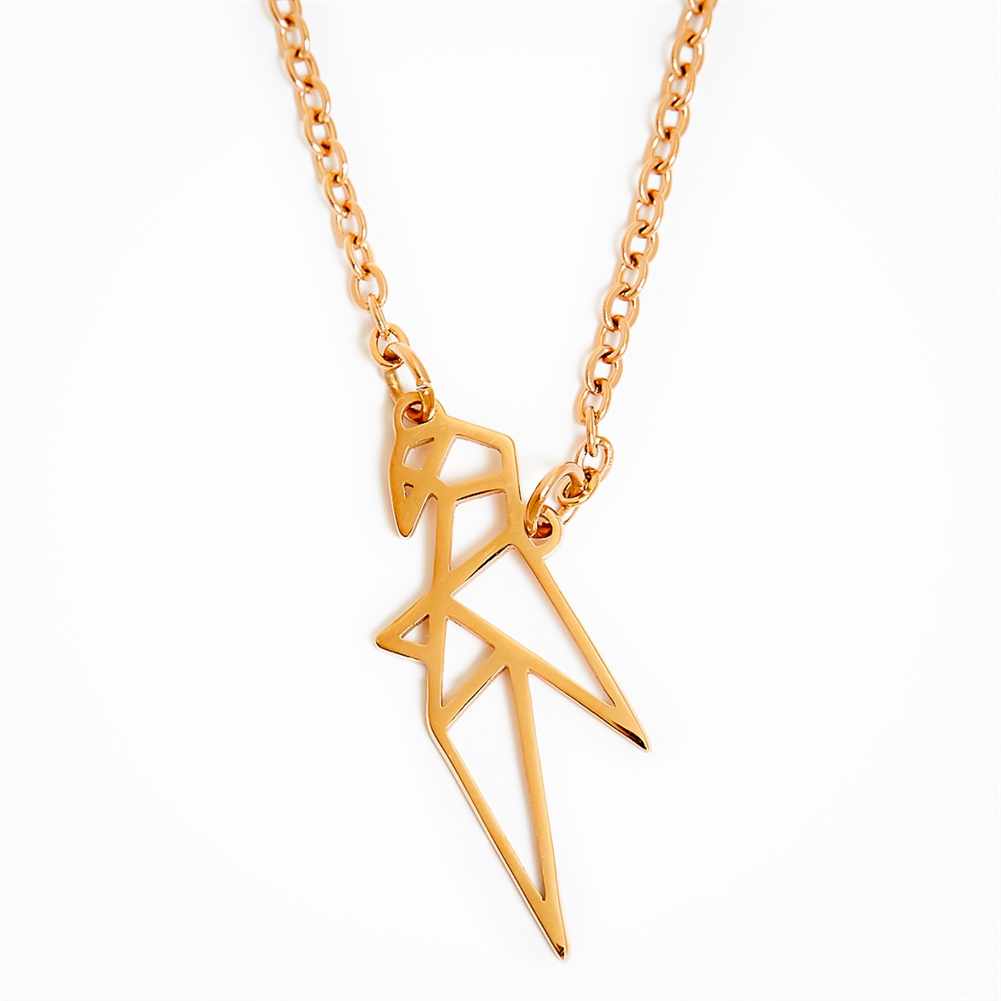 Annie Oak Gold/Silver Geometric Animal Necklaces (Parrot)