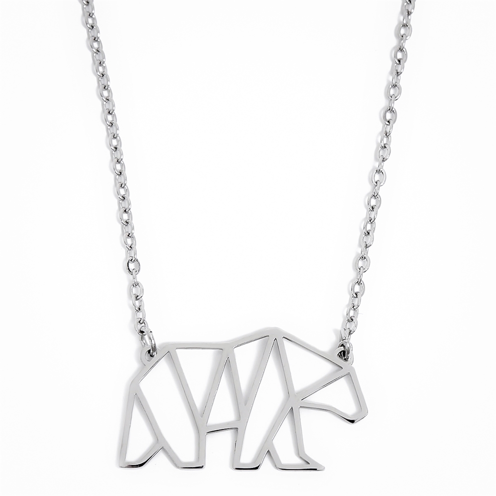 Annie Oak Gold/Silver Geometric Animal Necklaces (Polar Bear)