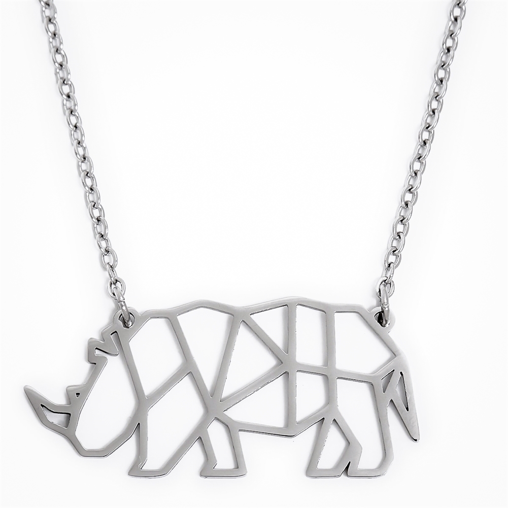 Annie Oak Gold/Silver Geometric Animal Necklaces (Rhino)