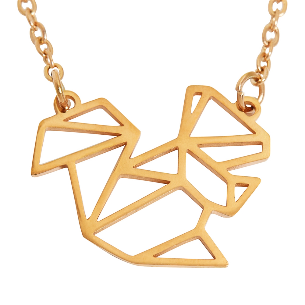 Annie Oak Gold/Silver Geometric Animal Necklaces (Squirrel)
