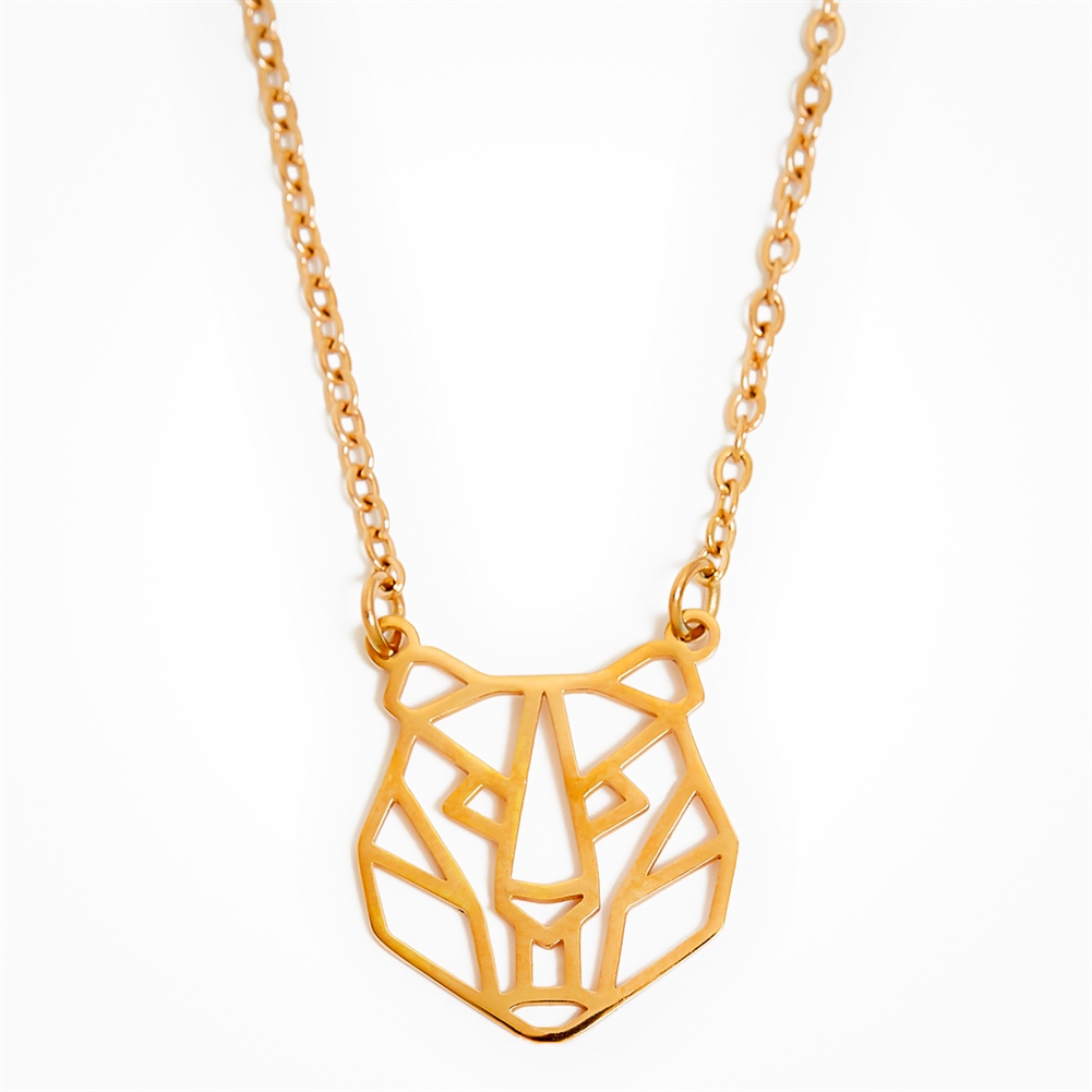 Annie Oak Gold/Silver Geometric Animal Necklaces (Tiger)