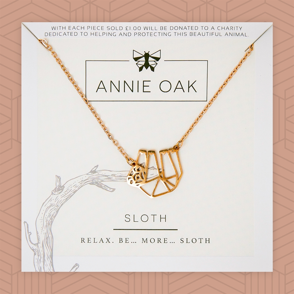 Annie Oak Gold Geometric Sloth Necklace