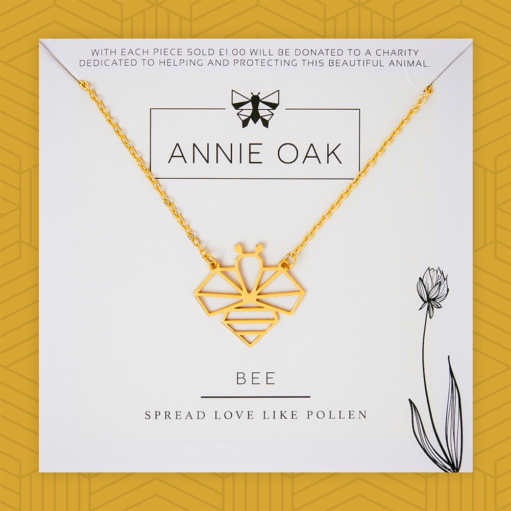 Annie Oak Gold Geometric Bee Necklace