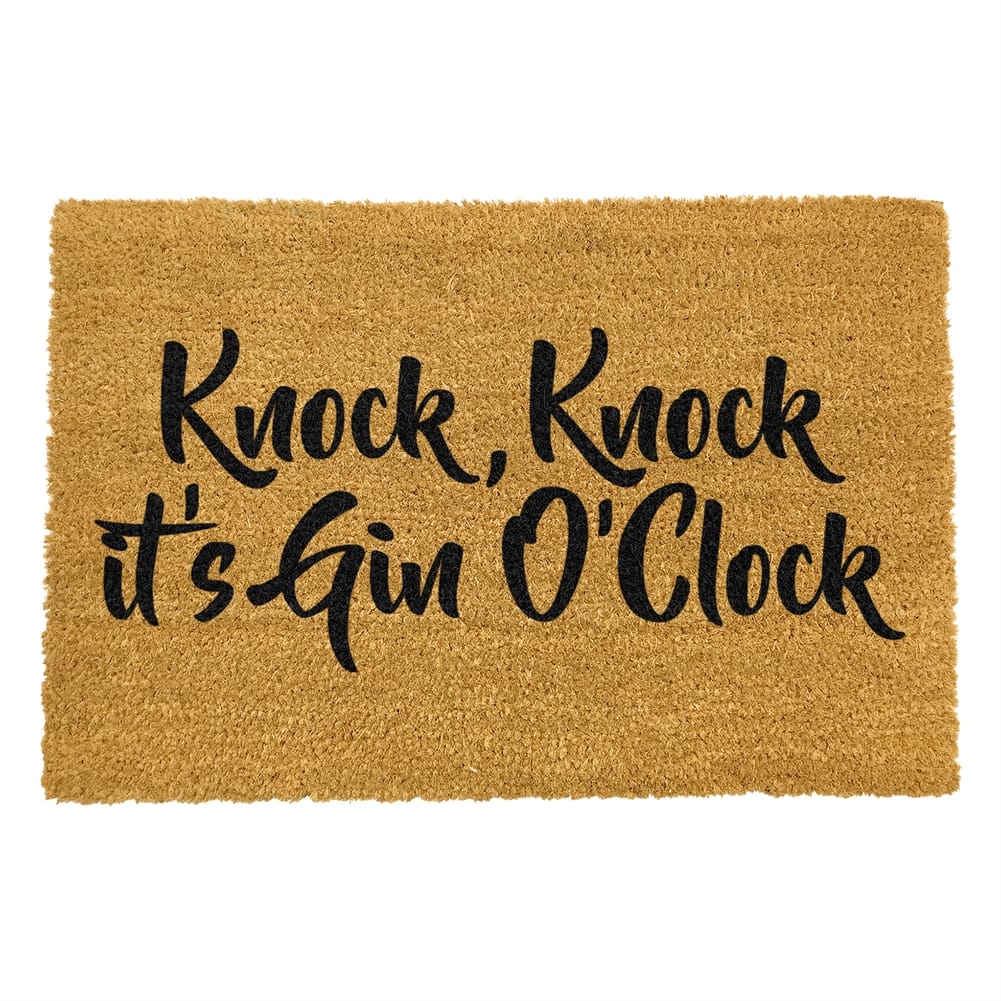 Xplort Limited- Artsy Doorsmats Black Knock Knock It's Gin O'clock Doormat